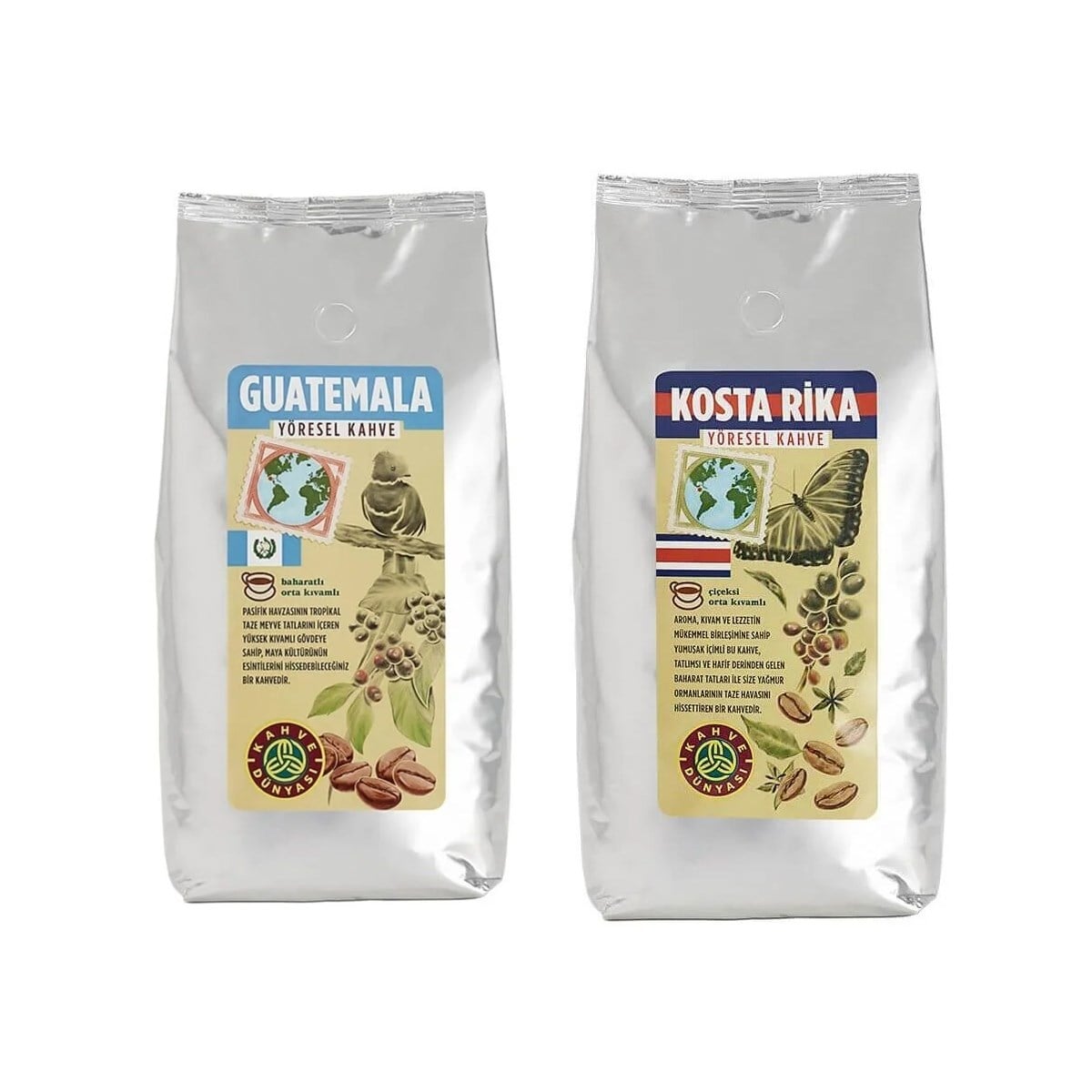 Kahve Dünyası Guatemala ve Kosta Rika Çekirdek Kahve Seti 1 kg x 2 Adet