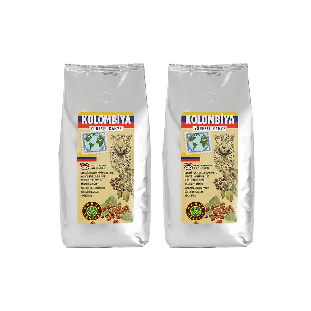 Kahve Dünyası Kolombiya Yöresel Çekirdek Filtre Kahve 1000gr x 2 Adet