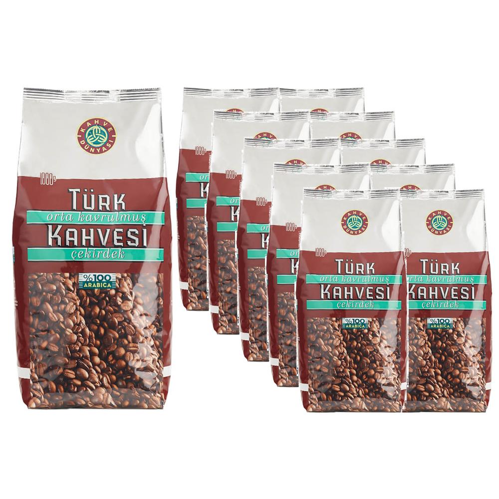 Kahve Dünyası Orta Kavrulmuş Çekirdek Türk Kahvesi 1kg X 10 Adet