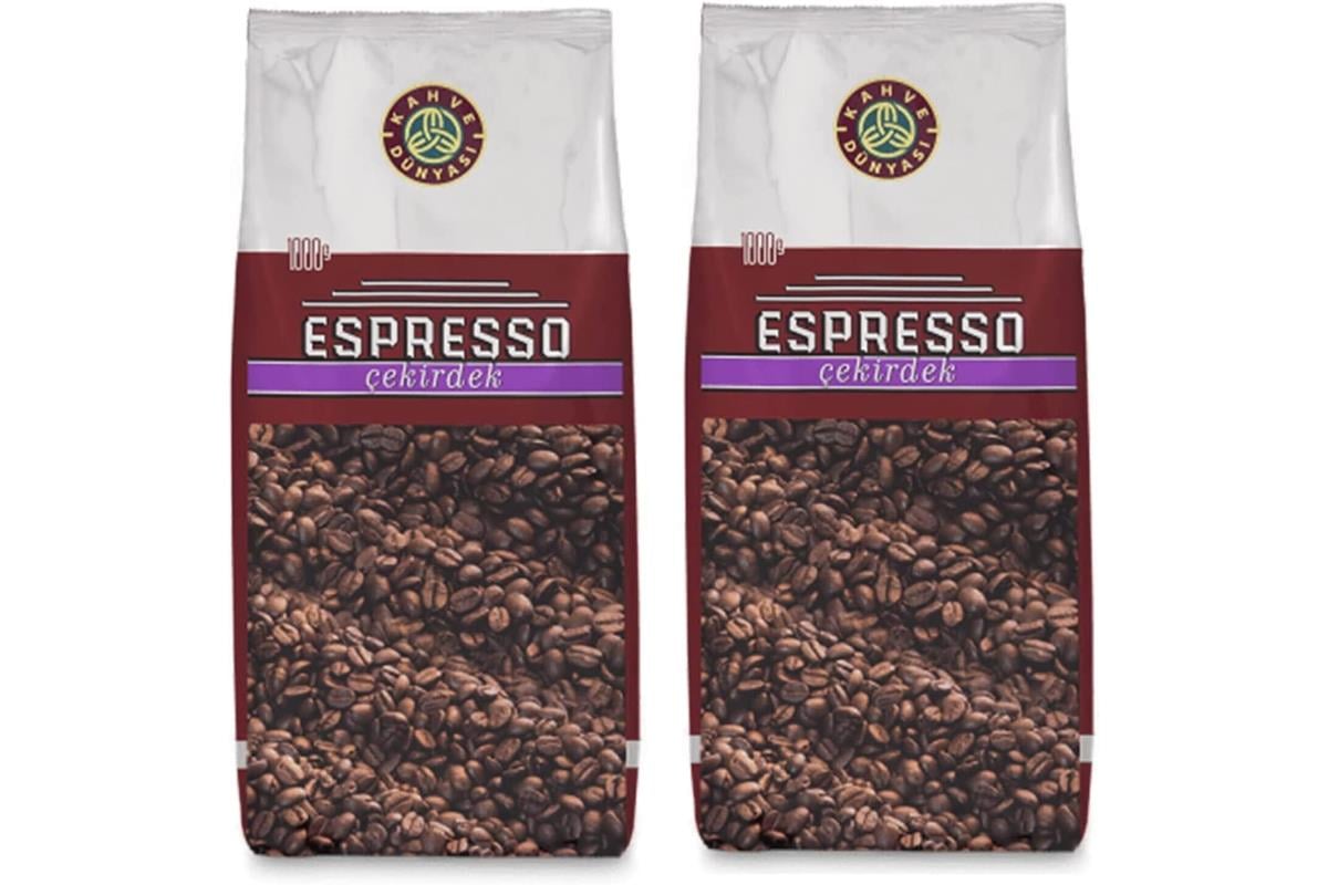 Kavrulmuş Espresso Çekirdek Kahve 1 Kg x 2 Adet
