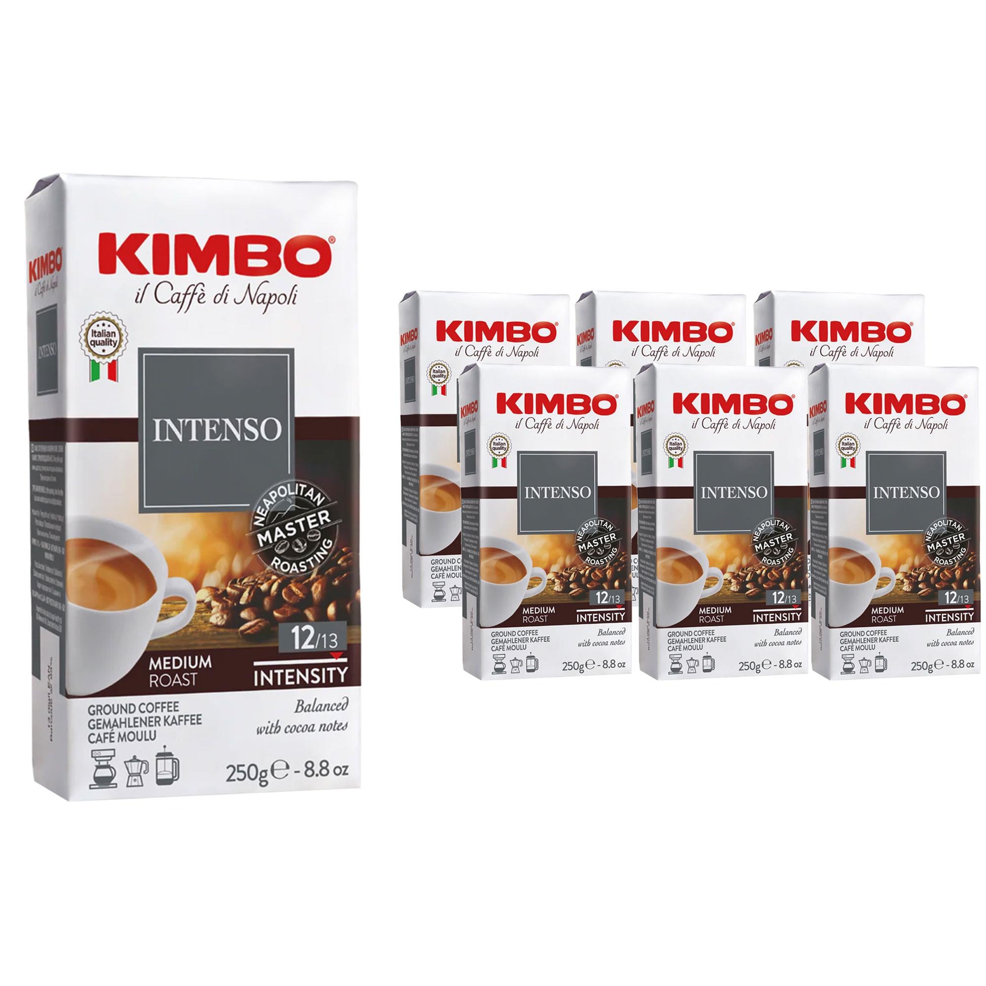 KIMBO INTENSO Filtre Kahve | İtalya'da Öğütülmüş Orta Kavrulmuş | Kakao Notaları ve Dolgun Gövdeli | 250 g x 5 Adet Vakum Paket  