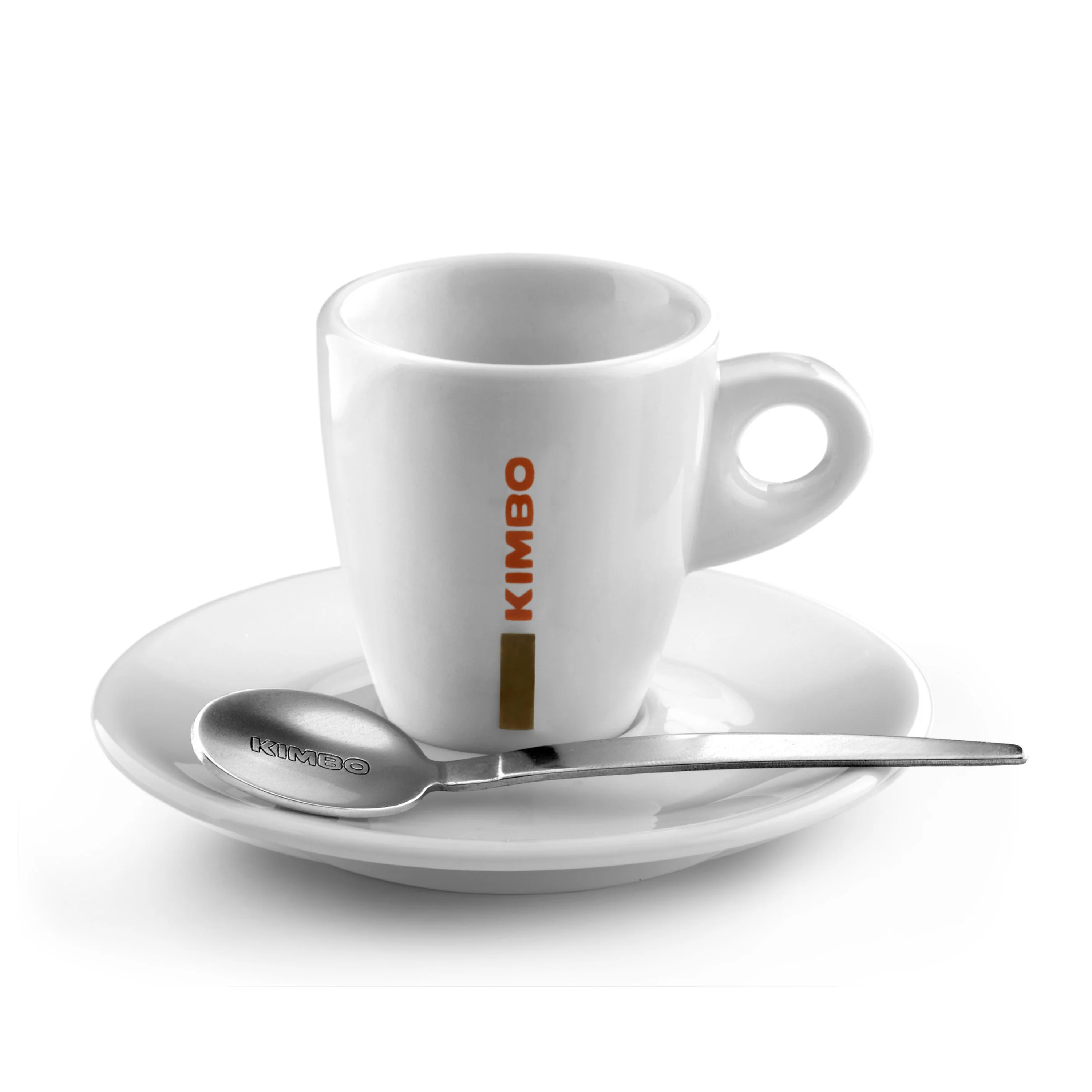 KIMBO Logolu Beyaz Seramik Espresso Fincanı ve Tabağı | Kaliteli, Kalın ve Dayanıklı Espresso Fincanı (Mug) 60 ml (Kaşık Dahil Değildir)