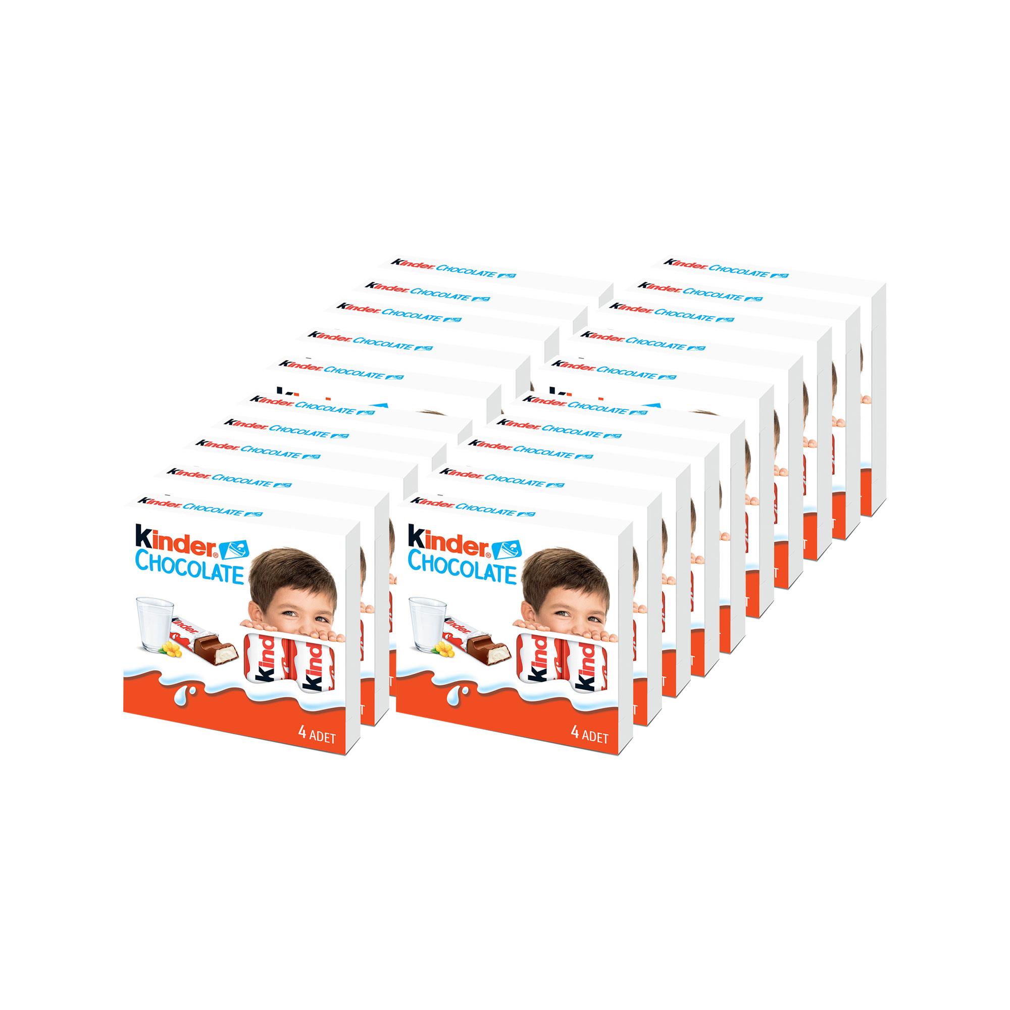 Kinder Chocolate Çikolata Bar | Sütlü Dolgulu | T4 Paket Koli | Ekonomik Paket | 50g x 20 Adet