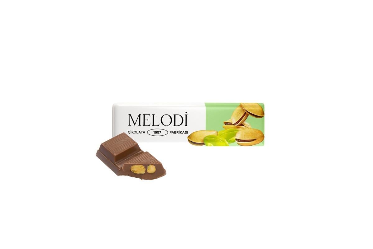 Melodi Antep Fıstıklı Sütlü Tablet Çikolata 22g x 25 Adet