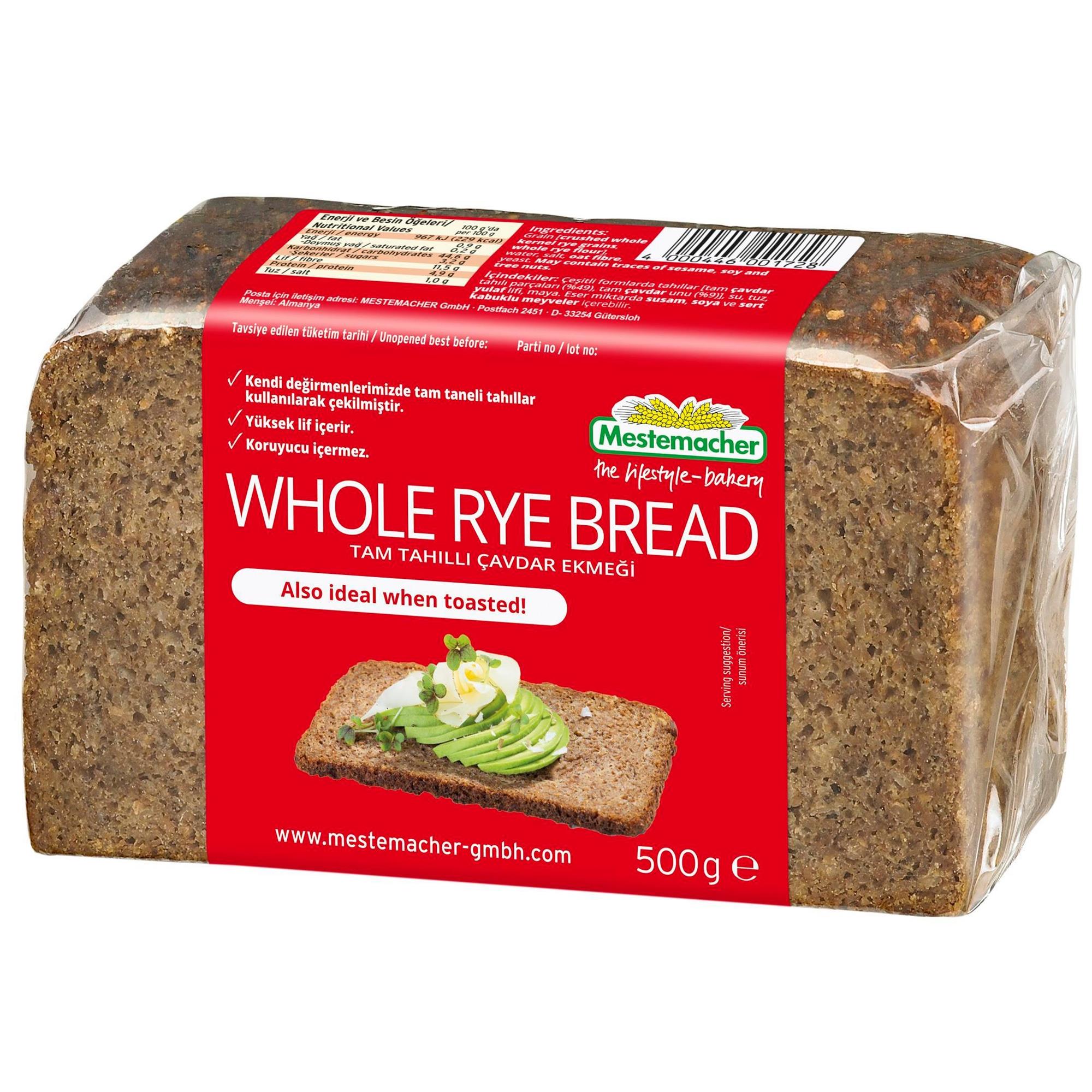 MHOLE RYE BREAD TAM TAHILLI ÇAVDAR EKMEĞİ 500G