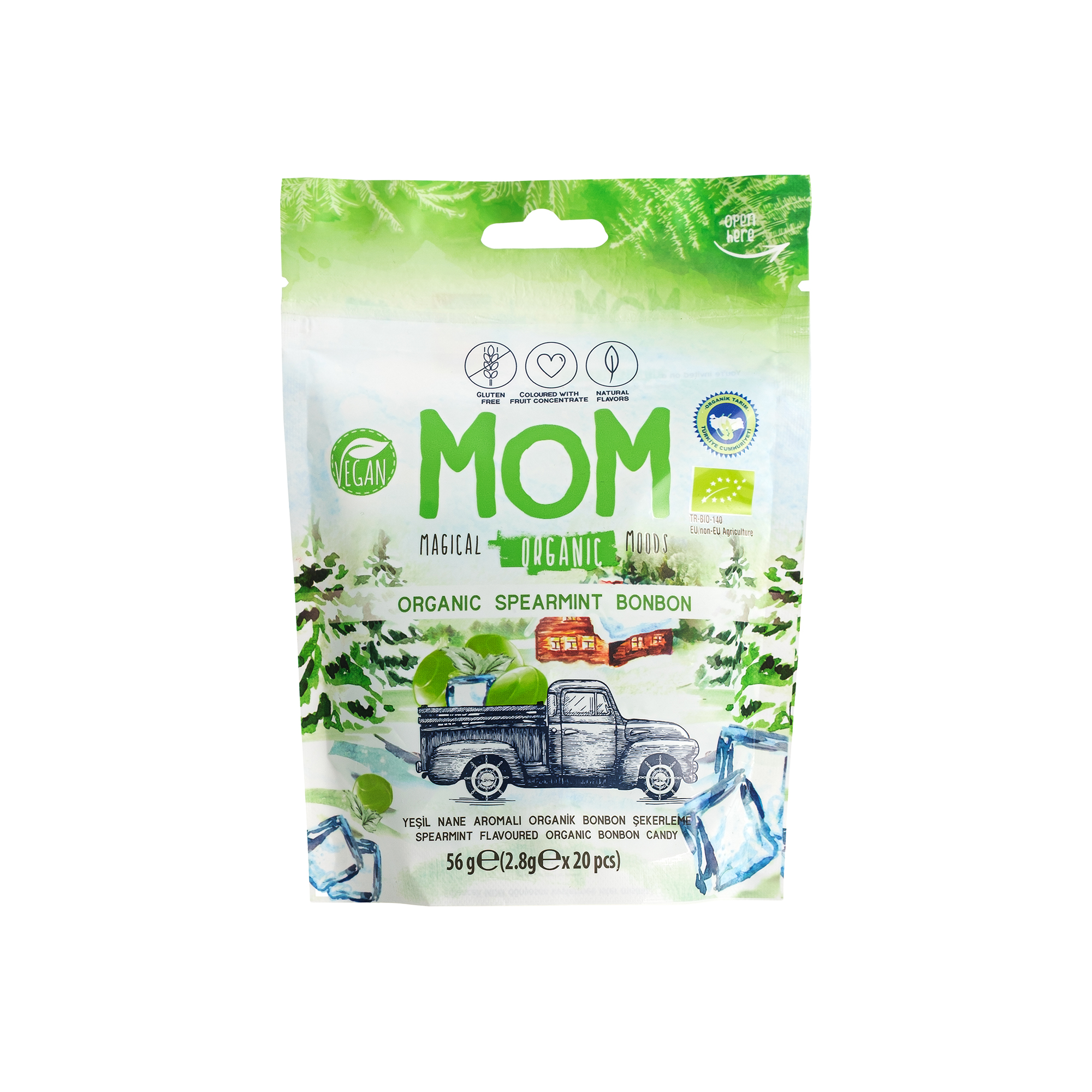 MOM Organik Naneli Bonbon Şeker 56 g