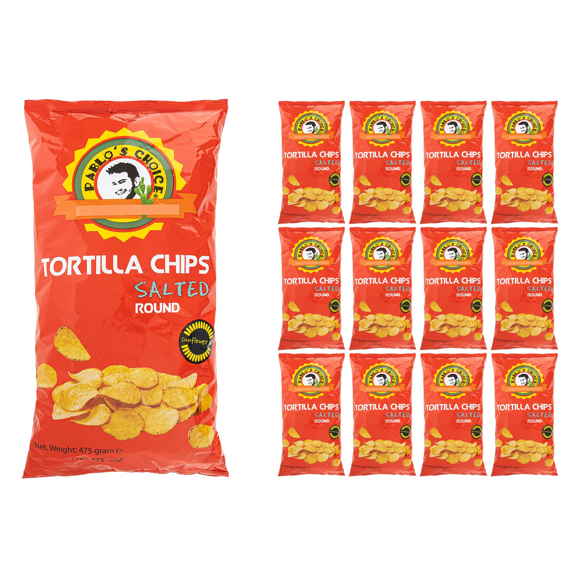 Pablo's Choice Nacho Tortilla Chips Round Salted 475gr x 12 Adet