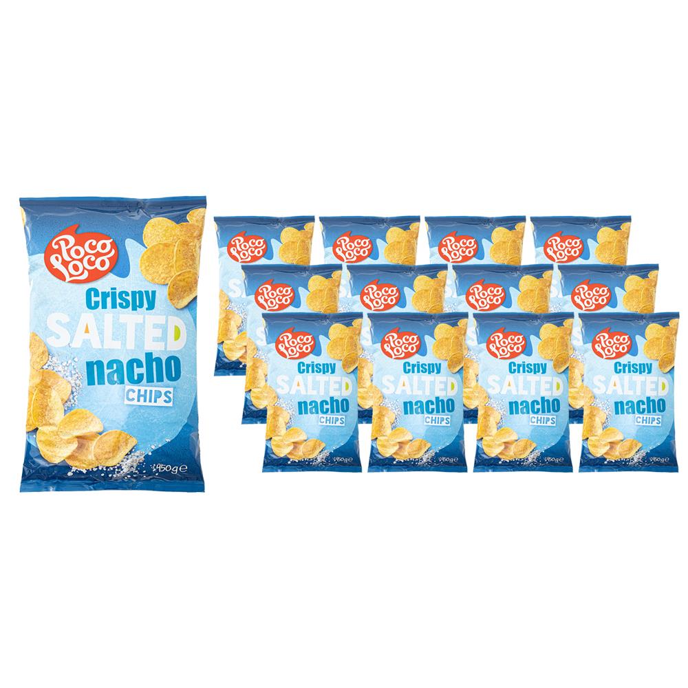 Poco Loco Crispy Salted Nacho Cips 450g x 12 Adet