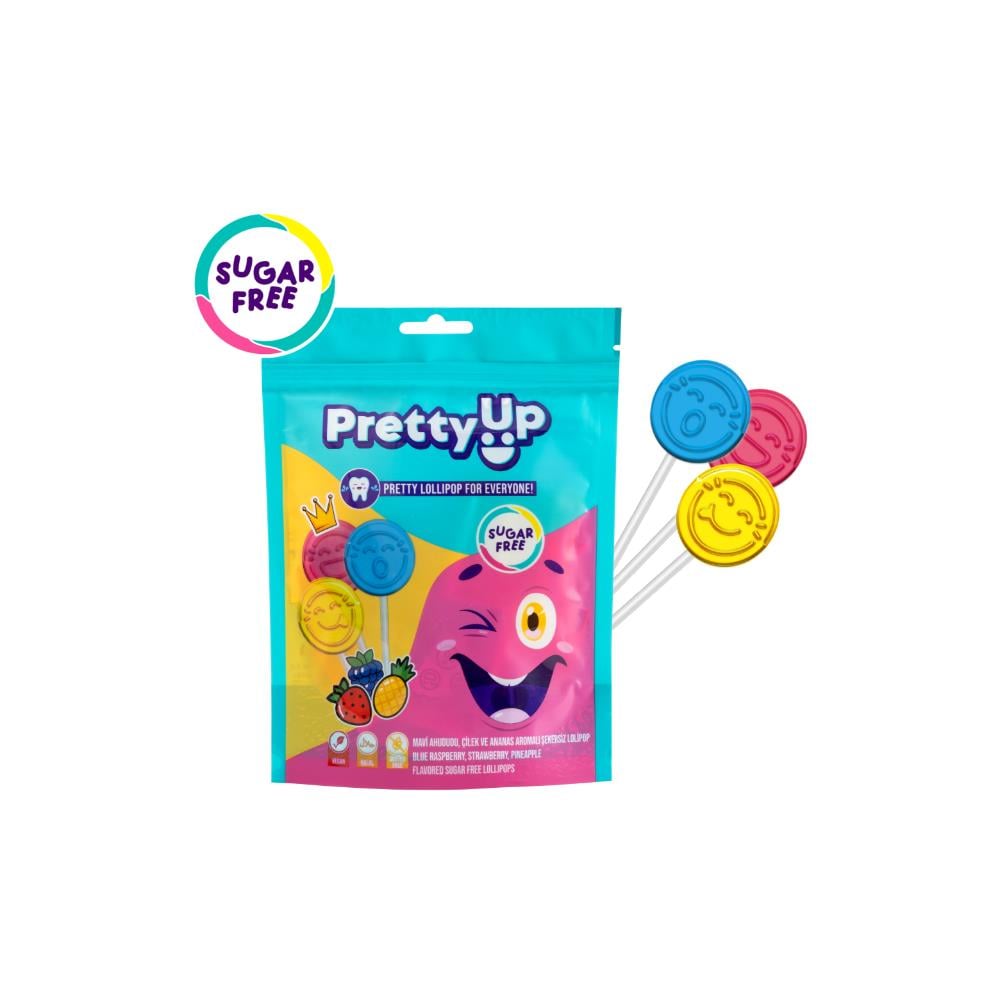 Pretty Up Şekersiz Yassı Lolipop (5.5G x 10 Adet)