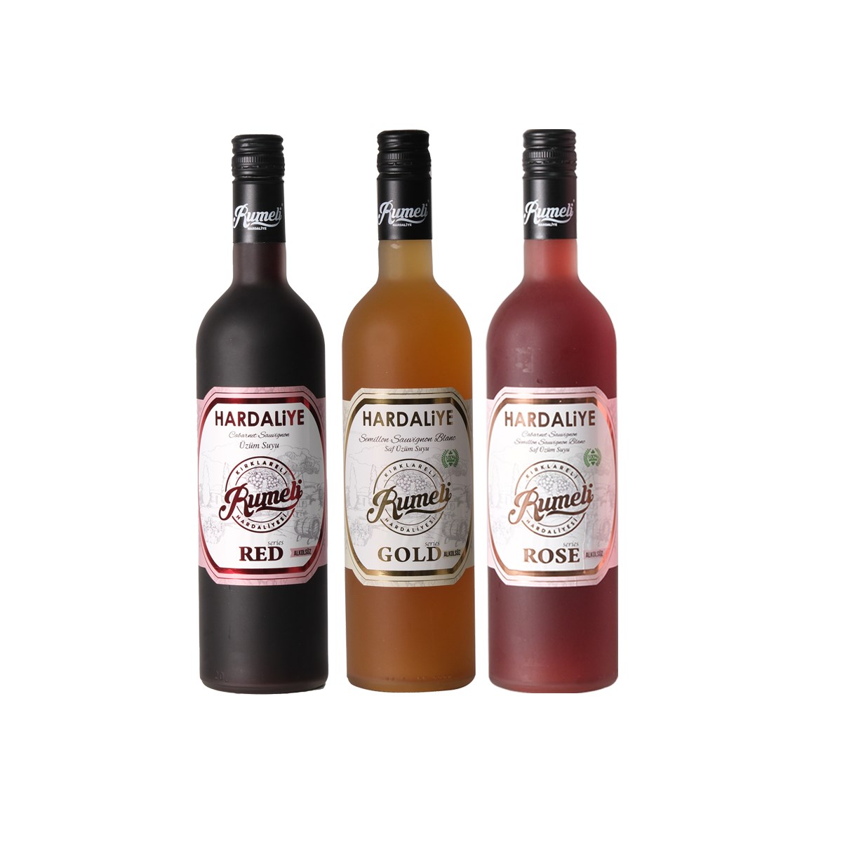 Rumeli Hardaliye Üçlü Deneme Seti - Red & Gold & Rose (3 x 750 ml)