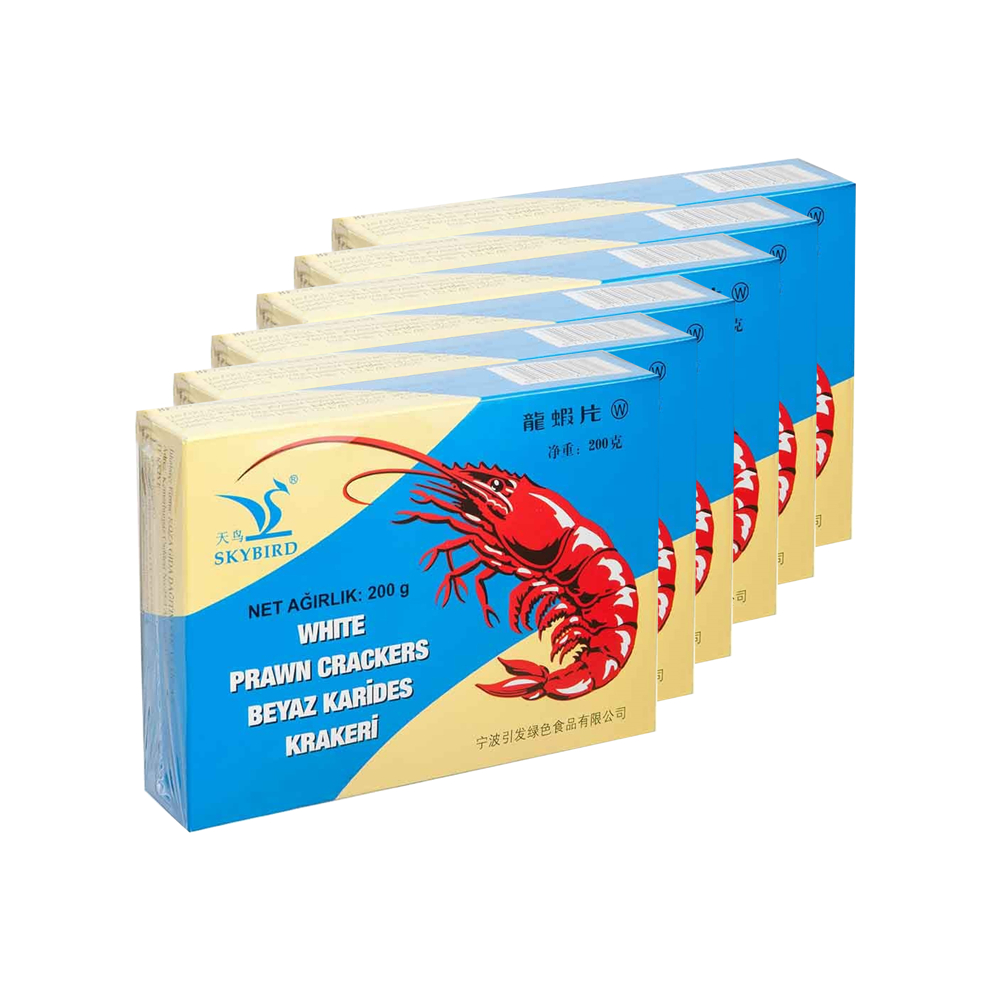 SKYBIRD Kızartmalık Beyaz Karides Krakeri 200 g x 6 Adet