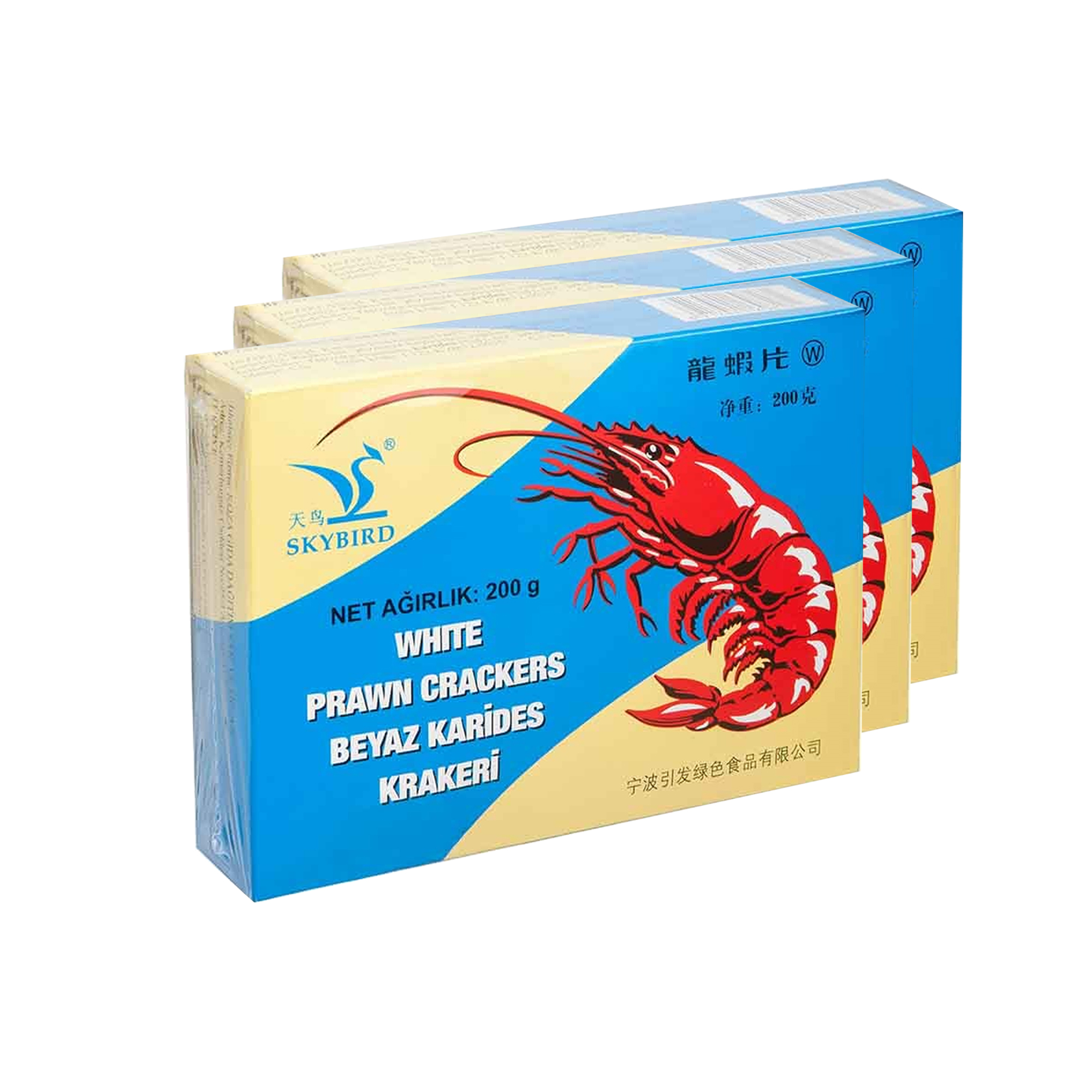 SKYBIRD Kızartmalık Beyaz Karides Krakeri 200 g x 3 Adet