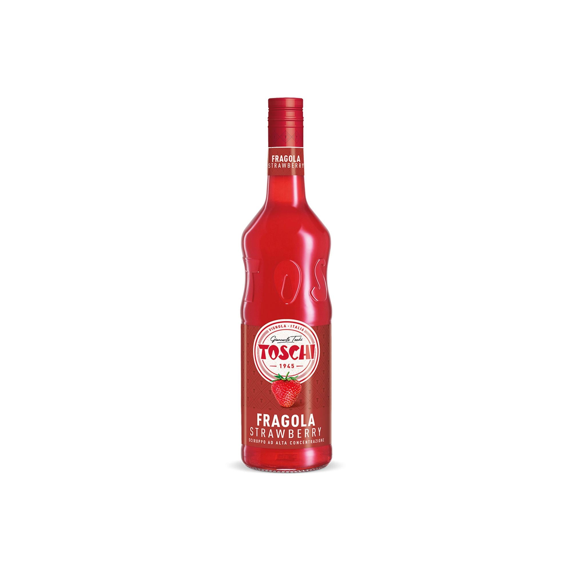 TOSCHI Çilek Şurubu | Yüksek Konsantre | Katkısız | Glutensiz ve Vegan | Yüksek Meyve İçeriği | İtalya Ürünü | 1000 ml