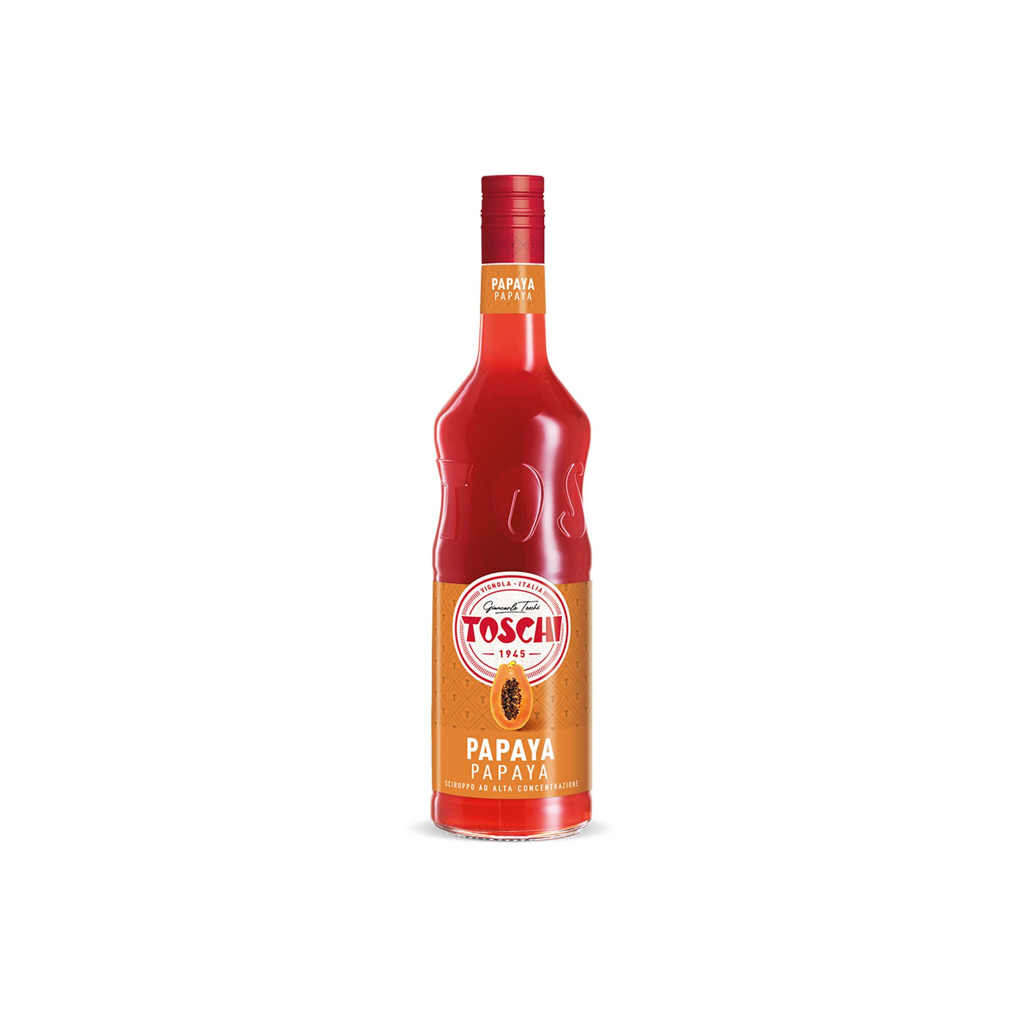 TOSCHI Papaya Şurubu | Yüksek Konsantre | Katkısız | Glutensiz ve Vegan | İtalya Ürünü | 1000 ml