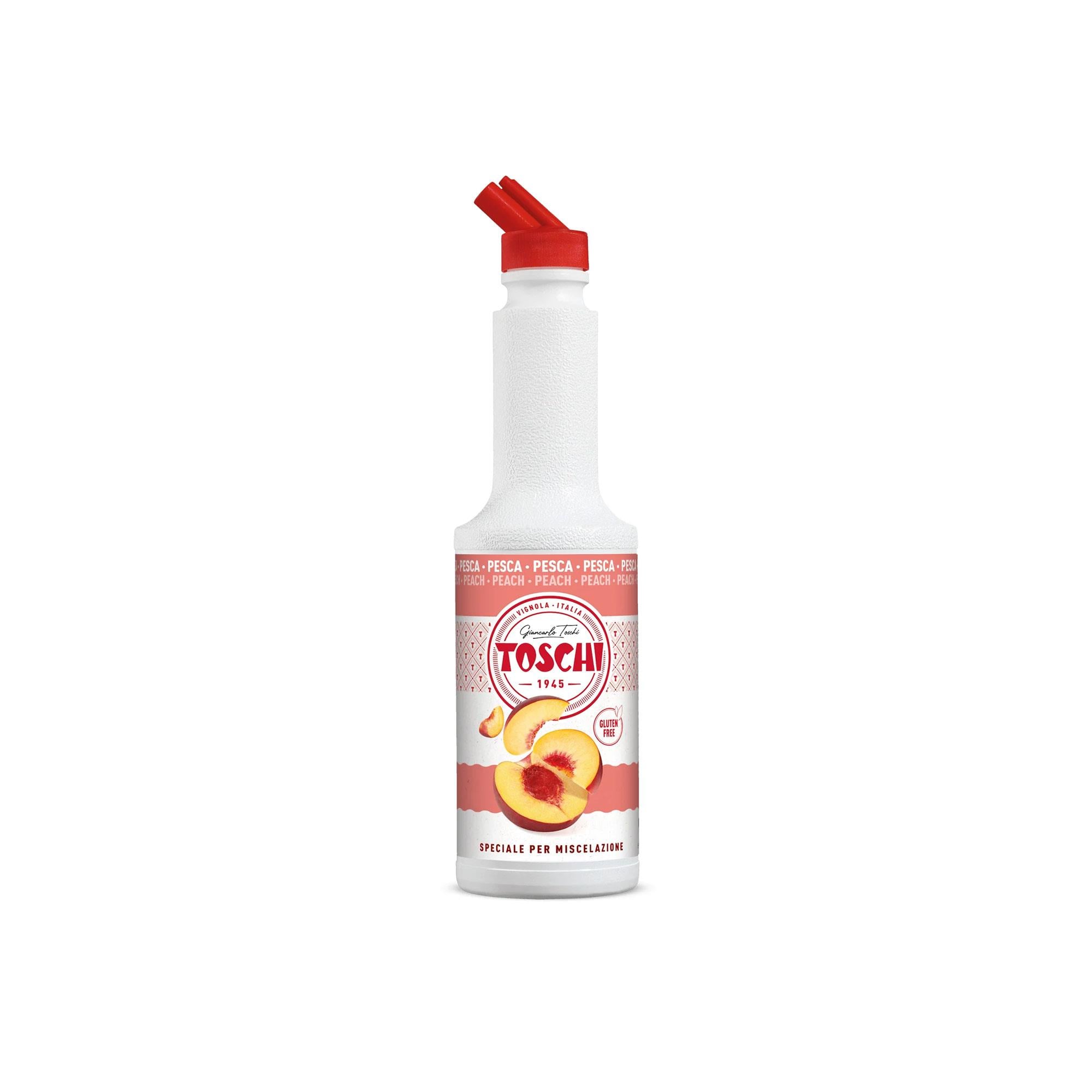 TOSCHI Şeftali Meyve Püresi | Yüksek Konsantre | Katkısız | Glutensiz ve Vegan | Yüksek Meyve İçeriği | İtalya Ürünü | 1,3 Kg