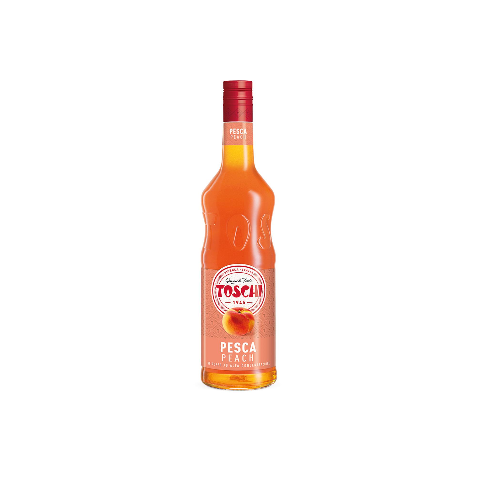 TOSCHI Şeftali Şurubu | Yüksek Konsantre | Katkısız ve Glutensiz | İtalya Ürünü | 1000 ml