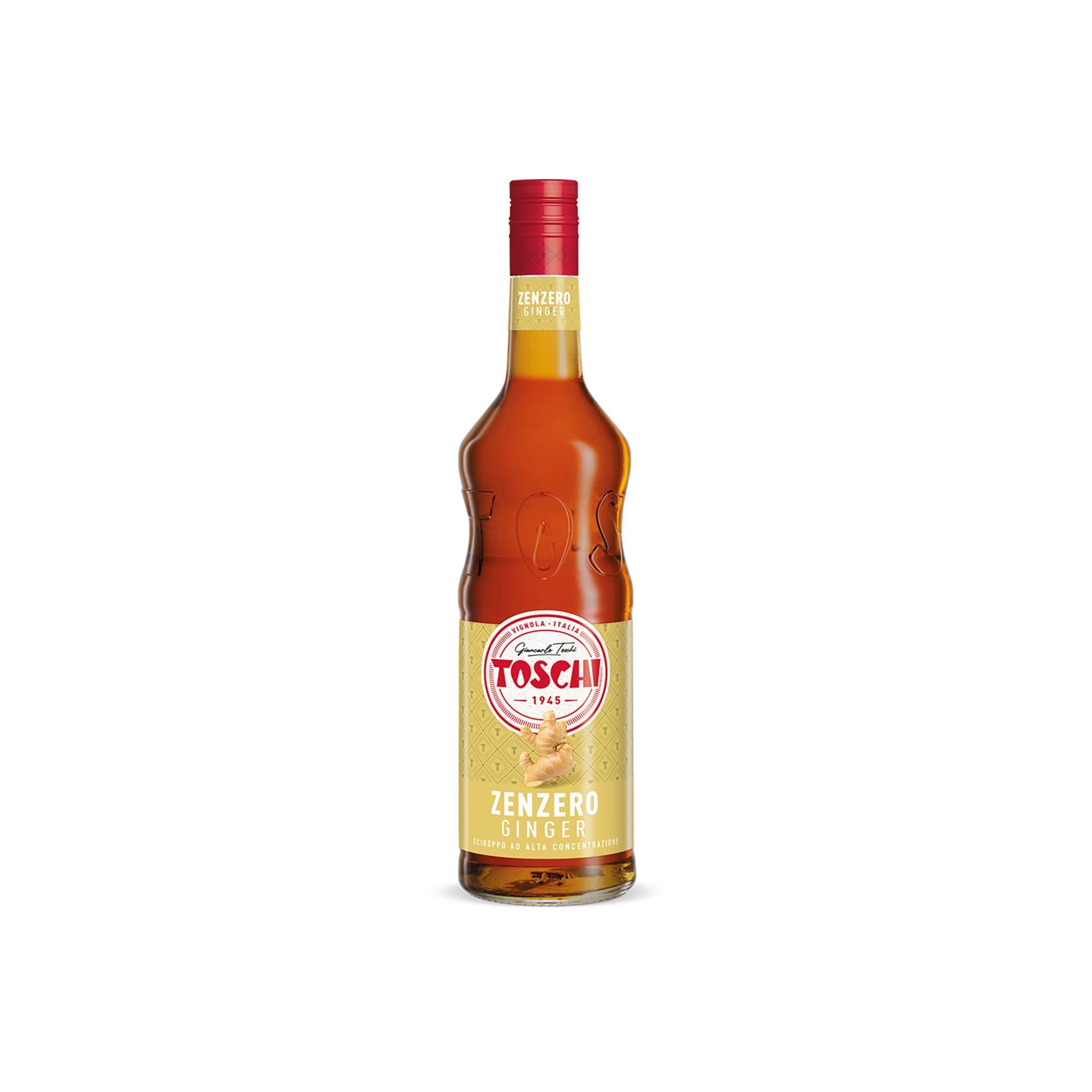 TOSCHI Zencefil Şurubu | Yüksek Konsantre | Katkısız | Glutensiz ve Vegan | İtalya Ürünü | 1000 ml
