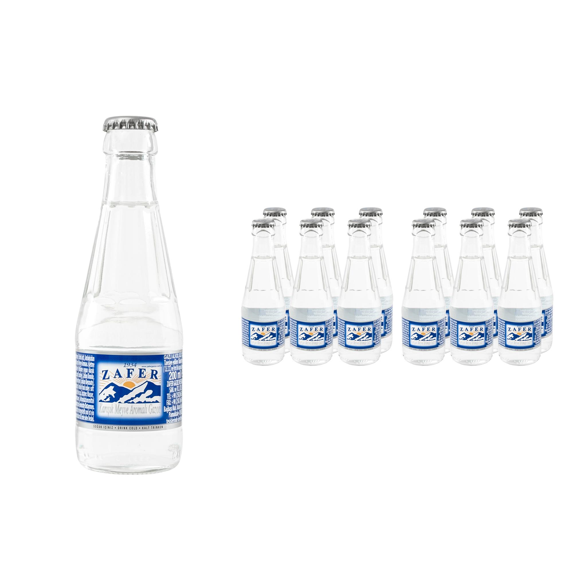 Zafer Sade Gazoz Cam Şişe 200 ml x 12 Adet