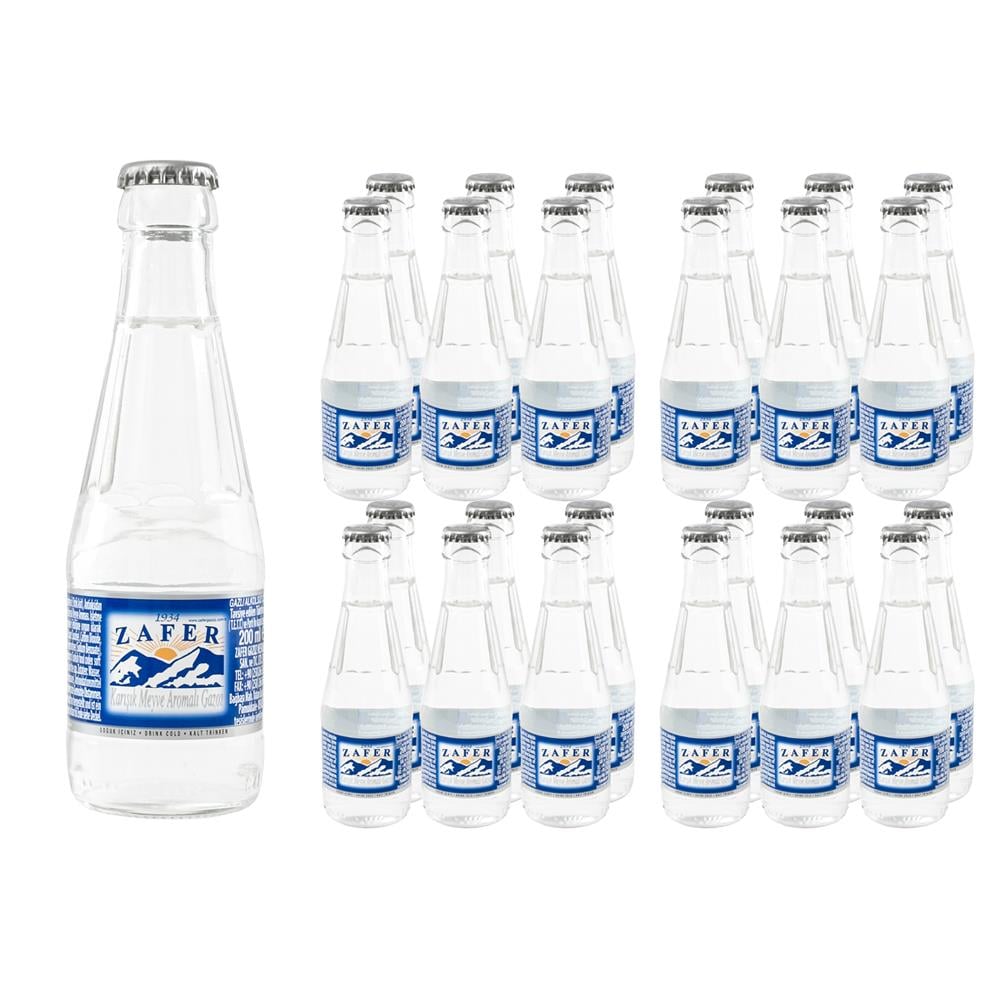 Zafer Sade Gazoz Cam Şişe 200 ml x 24 Adet