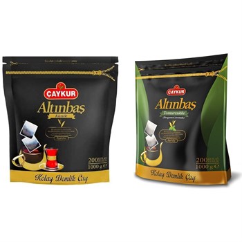 Çaykur Altınbaş Klasik ve Bergamot Demlik Poşet Çay Seti 1000 g x 2