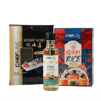 Chefline Asia 3'lü Sushi Başlangıç Seti (Pirinç + Nori + Sirke)