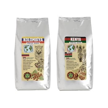 Kahve Dünyası Kolombiya ve Kenya Çekirdek Kahve Seti 1 kg x 2 Adet