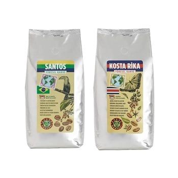 Kahve Dünyası Santos ve Kosta Rika Çekirdek Kahve Seti 1 kg x 2 Adet