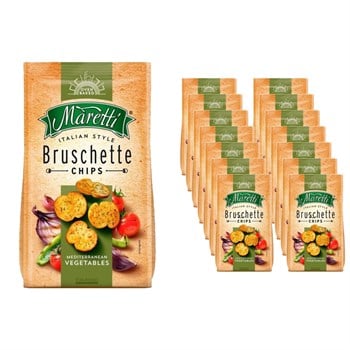 Maretti Bruschette Chips Akdeniz Sebzeli Fırınlanmış Ekmek Cipsi 140 g x 14 Adet (Koli)