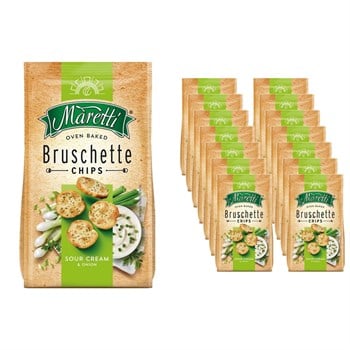 Maretti Bruschette Chips Ekşi Krema ve Soğanlı Ekmek Cipsi 140 g x 14 Adet (Koli)