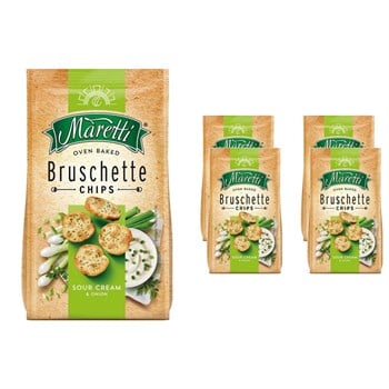 Maretti Bruschette Chips Ekşi Krema ve Soğanlı Ekmek Cipsi 140 g x 4 Adet