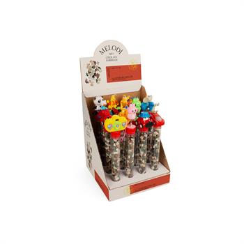 Melodi Oyuncaklı Çakıl Tüp | Renkli Şeker Kaplı Sütlü Çikolata | Hediye Etmek İçin İdeal | 85g x 16 Adet