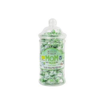 MOM Organik Yeşil Nane Aromalı Bonbon Şeker 126 g Plastik Kavanoz
