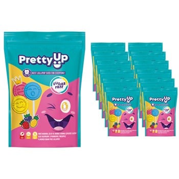 Pretty Up Şekersiz Yassı Lolipop 55 g x 12 Adet (Kutu)