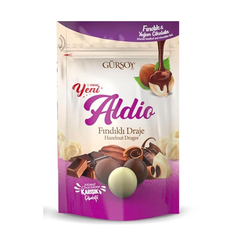 Aldio Karışık Çikolatalı Fındıklı Draje 90g