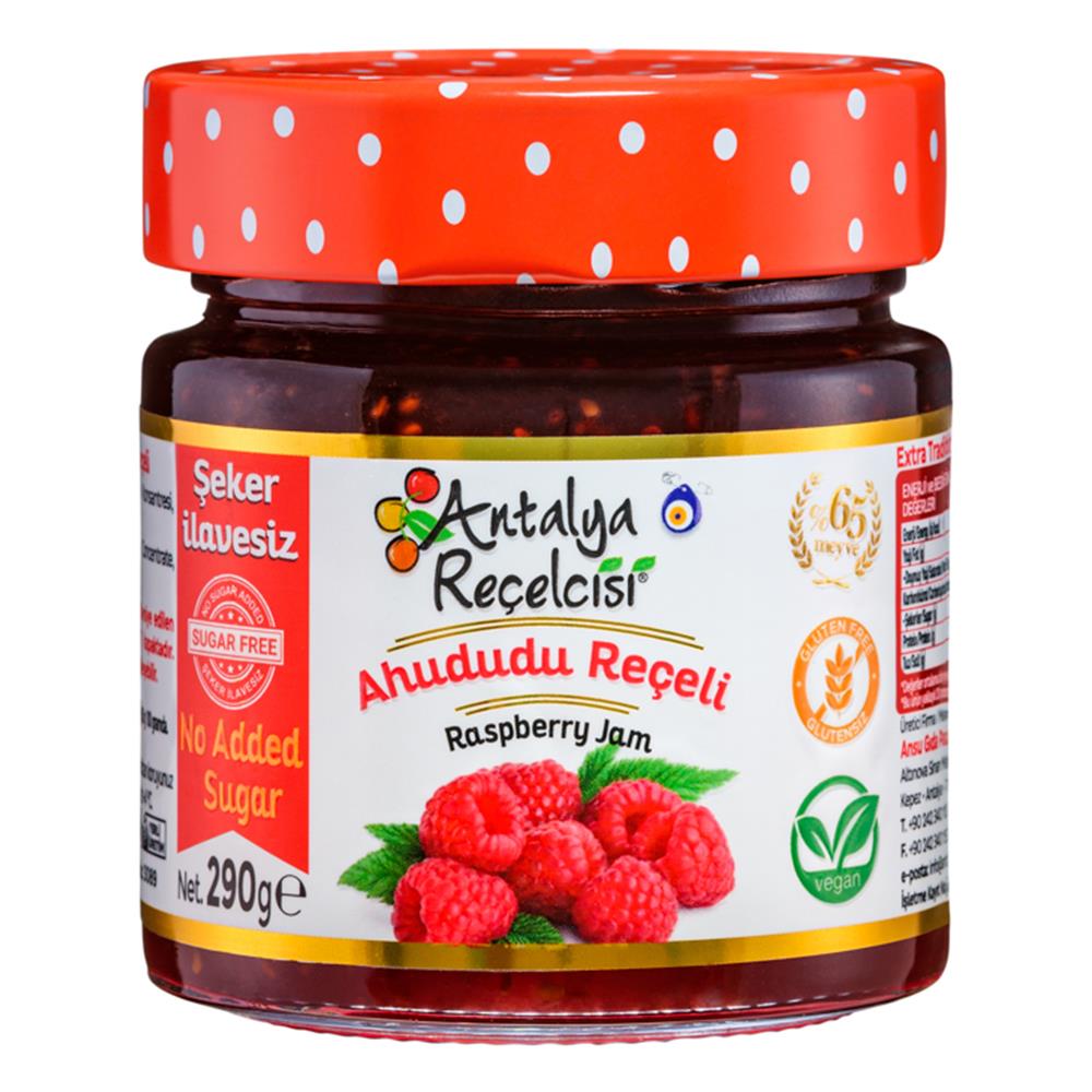 Antalya Reçelcisi Şekersiz Ahududu Reçeli 290g Cam Kavanoz