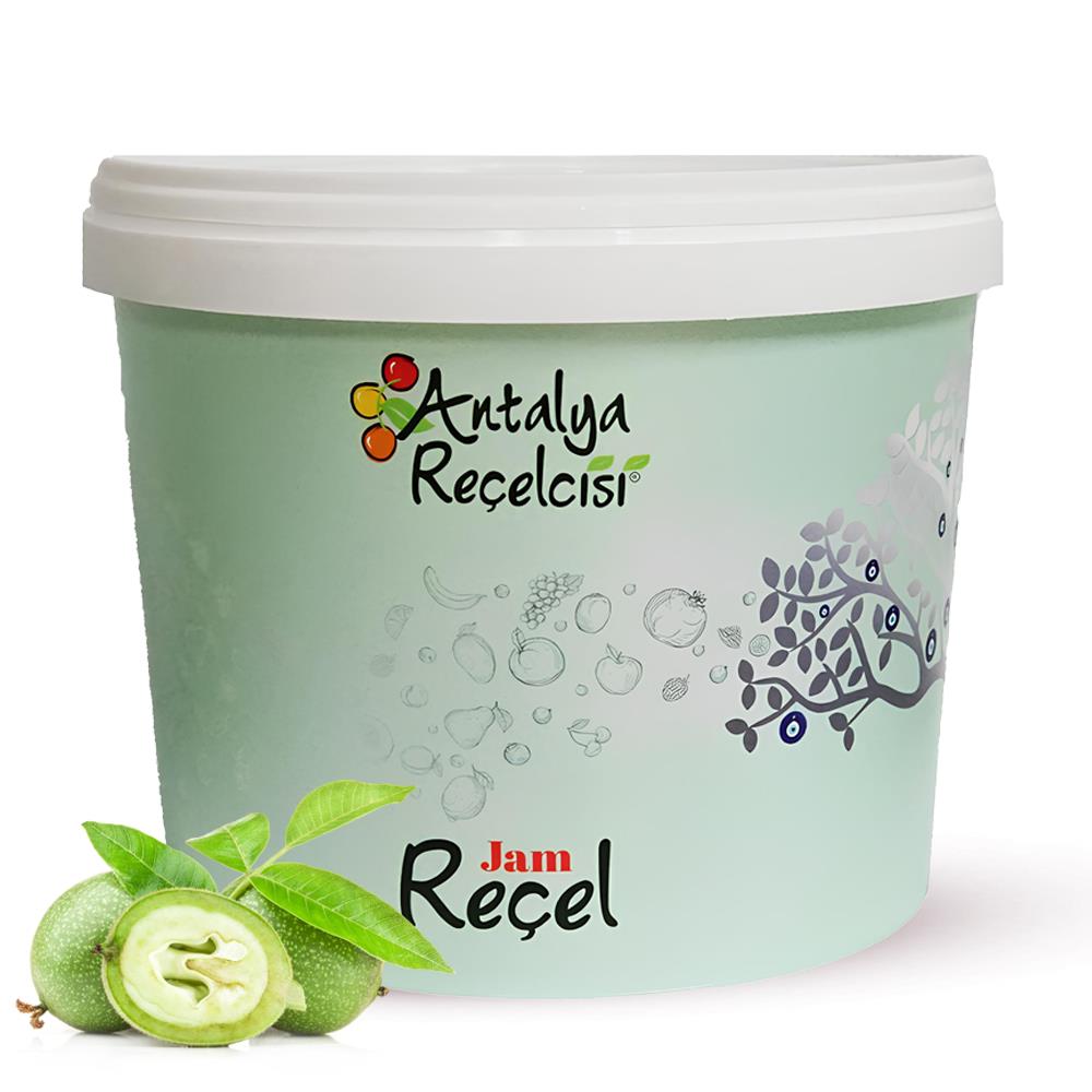Antalya Reçelcisi Yeşil Ceviz Reçeli 5 kg Plastik Kova