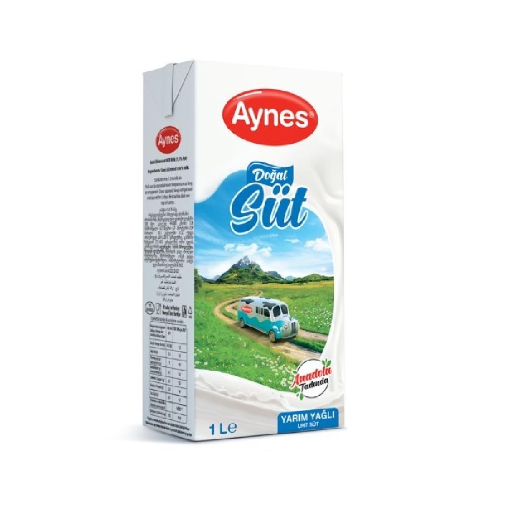 Aynes Yarım Yağlı Uht Süt 1Lt.