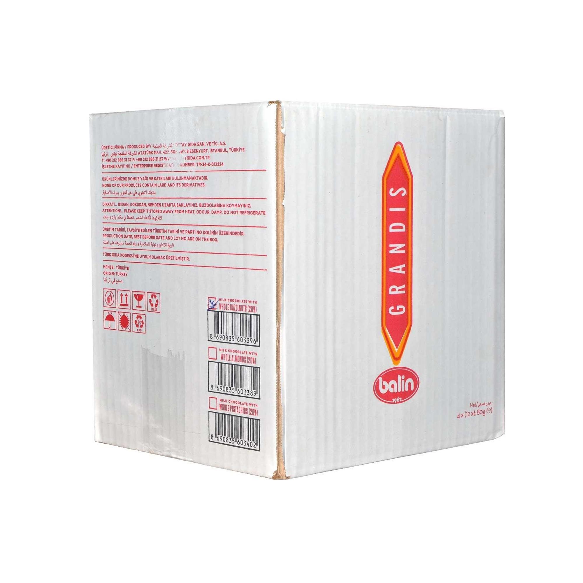 Balin Grandis Bütün Fındıklı Sülü Çikolata 80 g x 48 Adet Koli