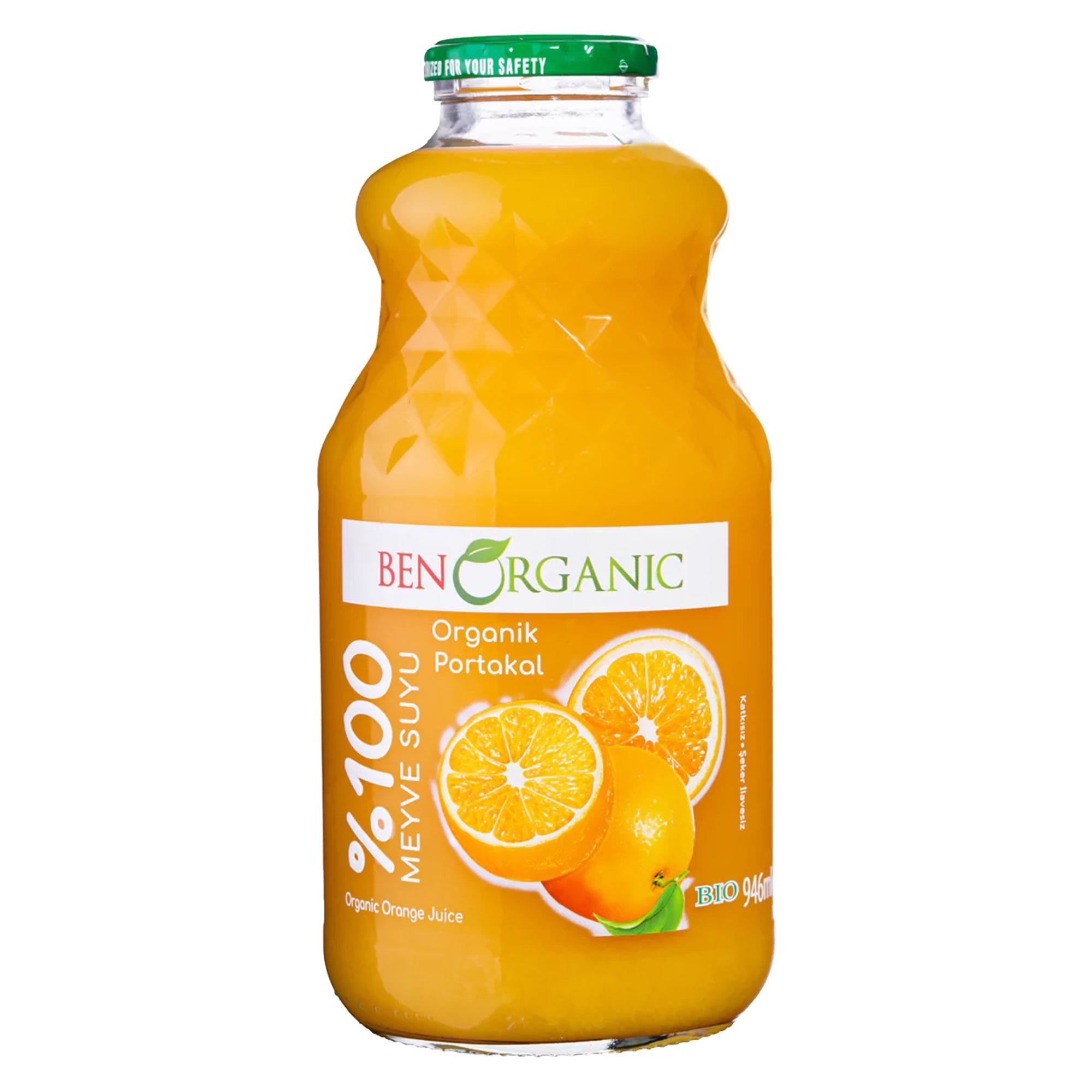 BENORGANIC Organik Portakal Suyu 946 ml Cam Şişe