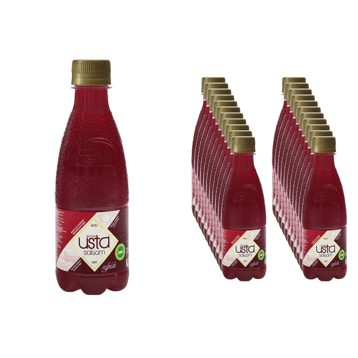 Büyük Usta Acılı Adana Şalgamı 330 ml Pet Şişe x 24 Adet (Koli)