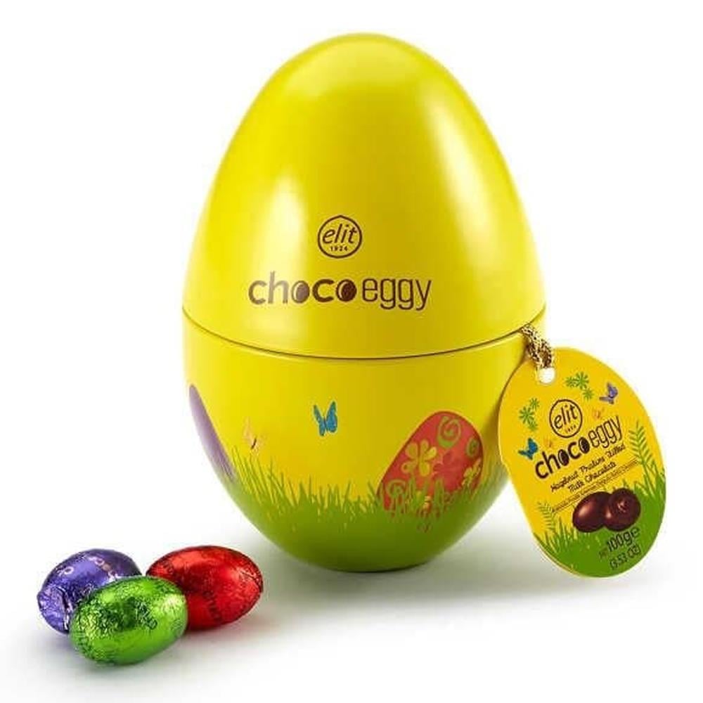 Chocoeggy Yumurta Çikolata Metal Kutu Paskalya 100g Glutensiz
