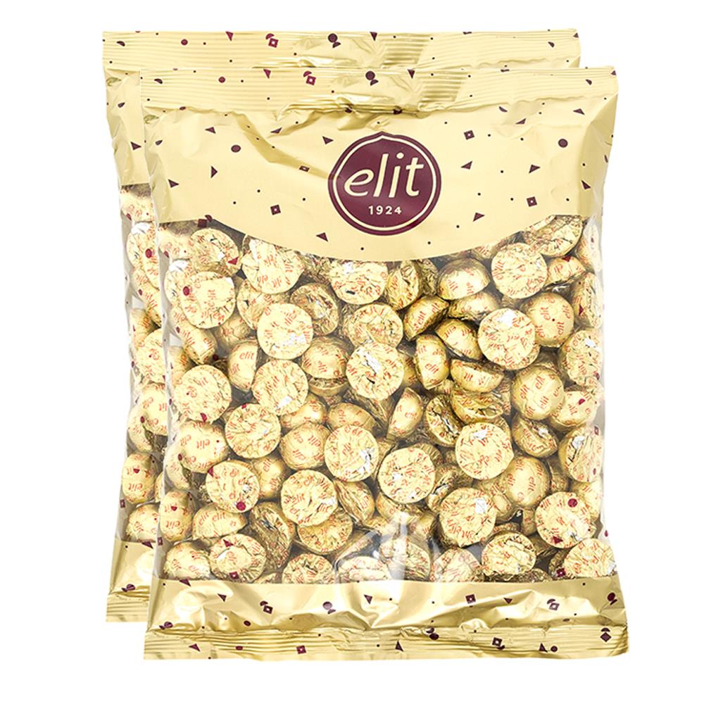 Elit Altın Yaldızlı Sütlü Çikolata Glutensiz 1 Kg x 2 Adet