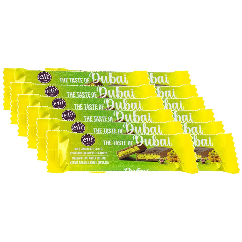 Elit Dubai Çikolatası Kadayıflı ve Antep Fıstıklı 30g x 12 Adet
