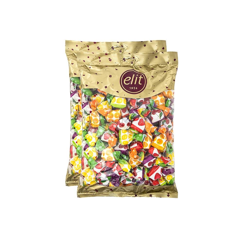 Elit Meyve Aromalı Karışık Dolgulu  Şeker 1 Kg x 2 Adet Glutensiz