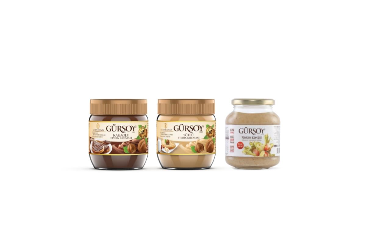 Gürsoy Kakaolu Fındık Kreması 400g & Gürsoy Sütlü Fındık Kreması 400g & Gürsoy Fındık Ezmesi 320g