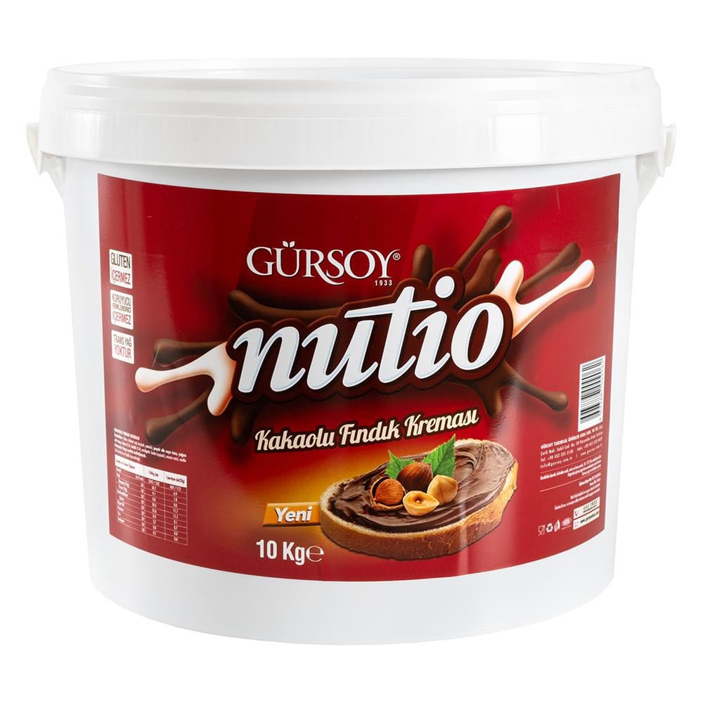 Gürsoy Nutio Kakaolu Fındık Kreması 10kg Plastik Kova