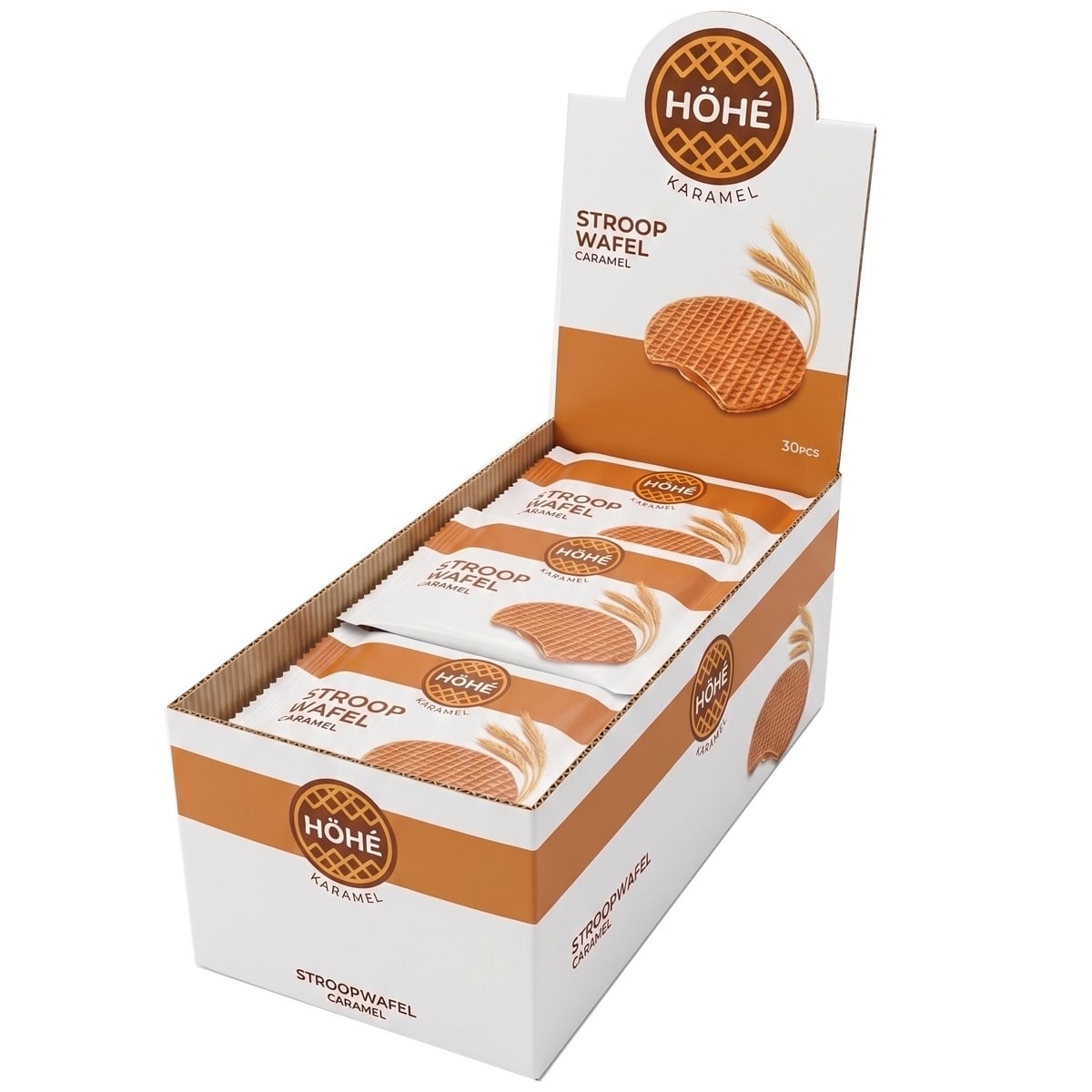 Höhe Stroopwafel Karamel Dolgulu Kurabiye 30'lu Teşhir Kutusu (30 x 32 g)