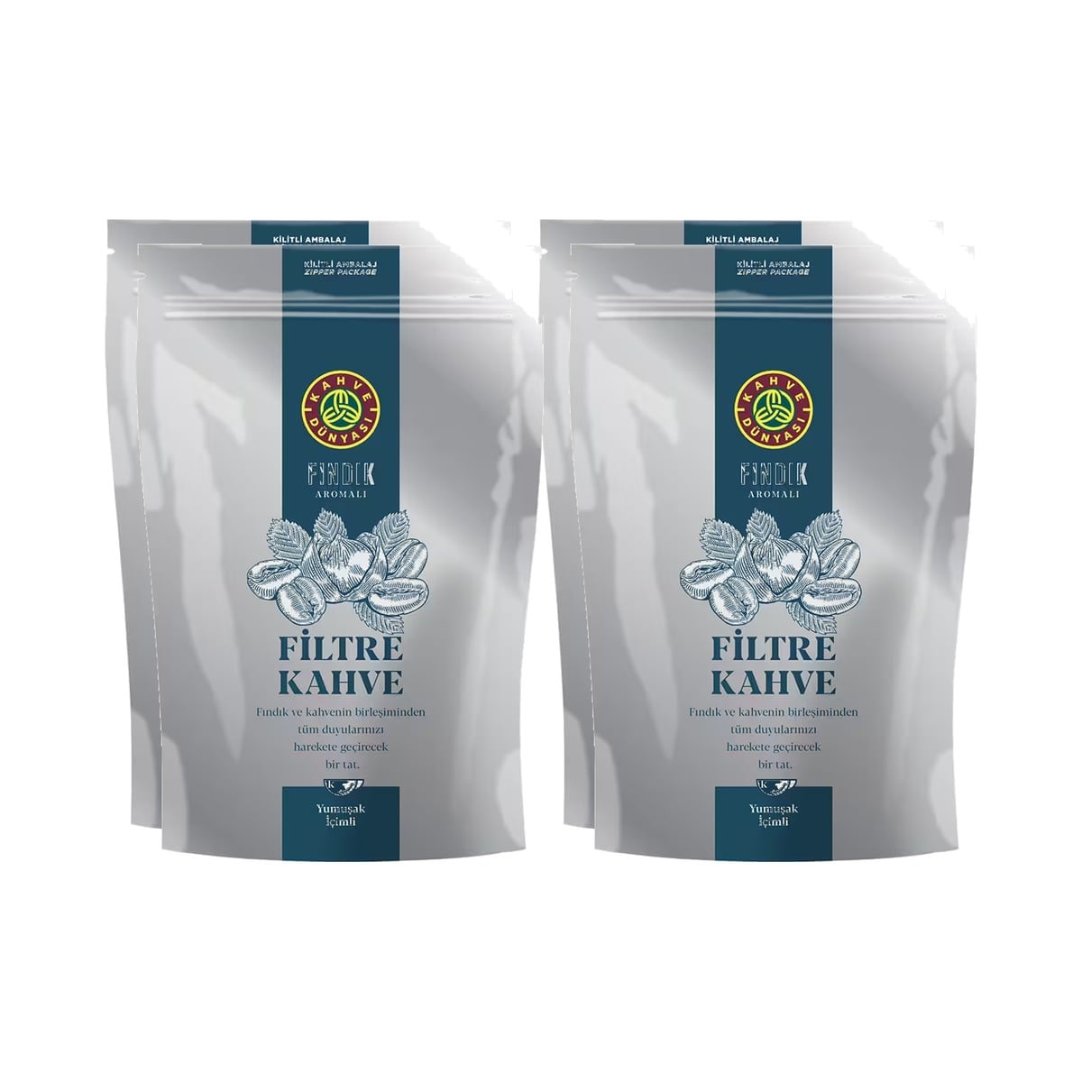 Kahve Dünyası Fındık Aromalı Öğütülmüş Filtre Kahve 1 Kg (4 x 250 g)