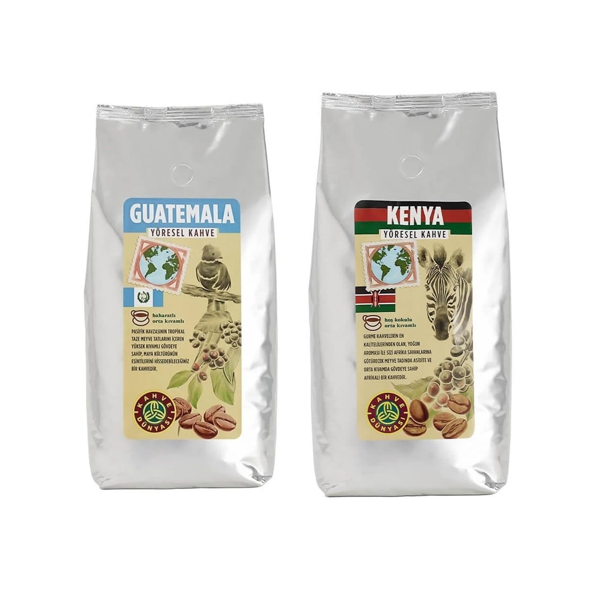 Kahve Dünyası Guatemala ve Kenya Çekirdek Kahve Seti 1 kg x 2 Adet