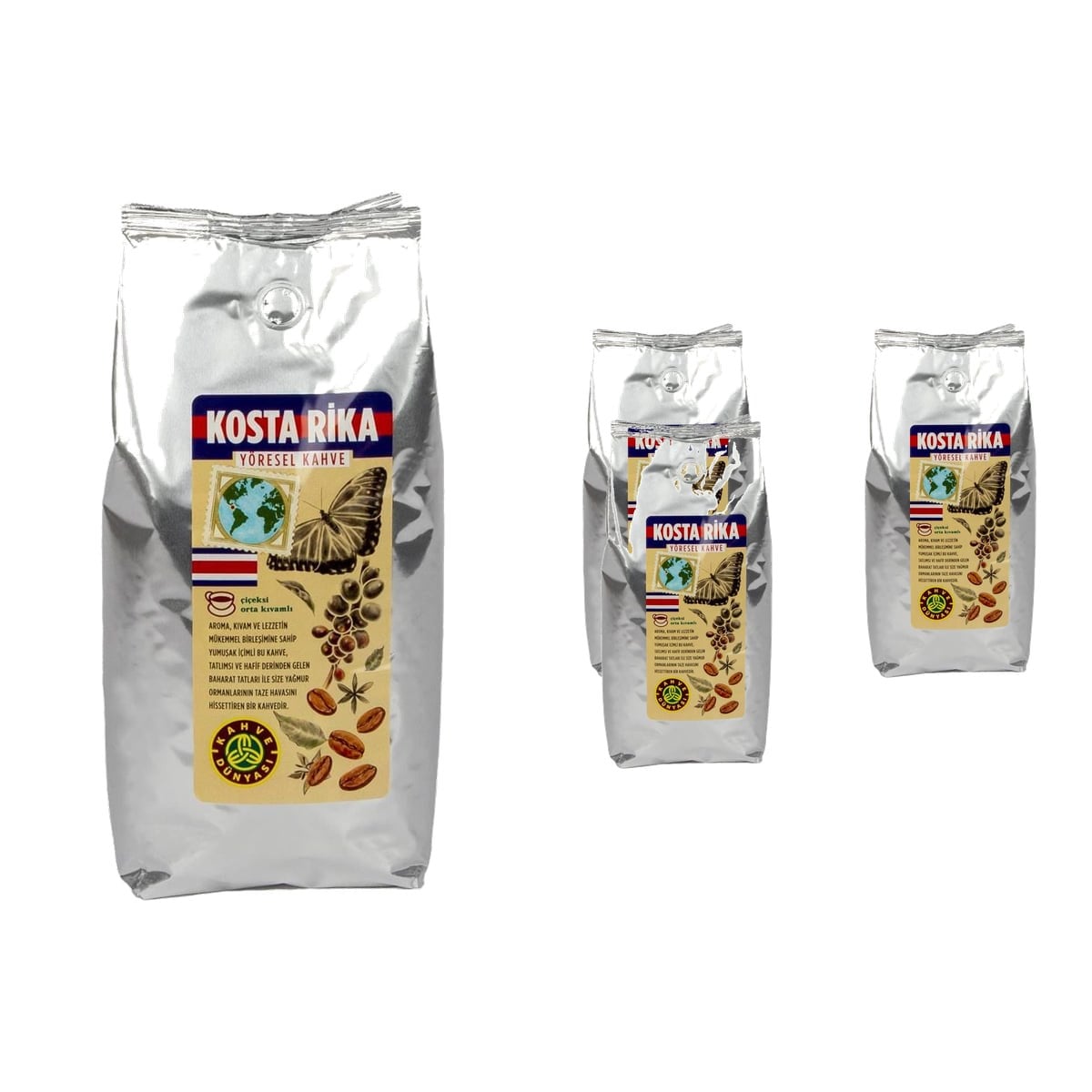 Kahve Dünyası Kosta Rika Yöresel Çekirdek Kahve 1000 g x 3 Adet